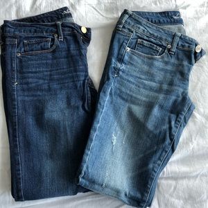 2 pair, American Eagle skinny jeans, 6R
